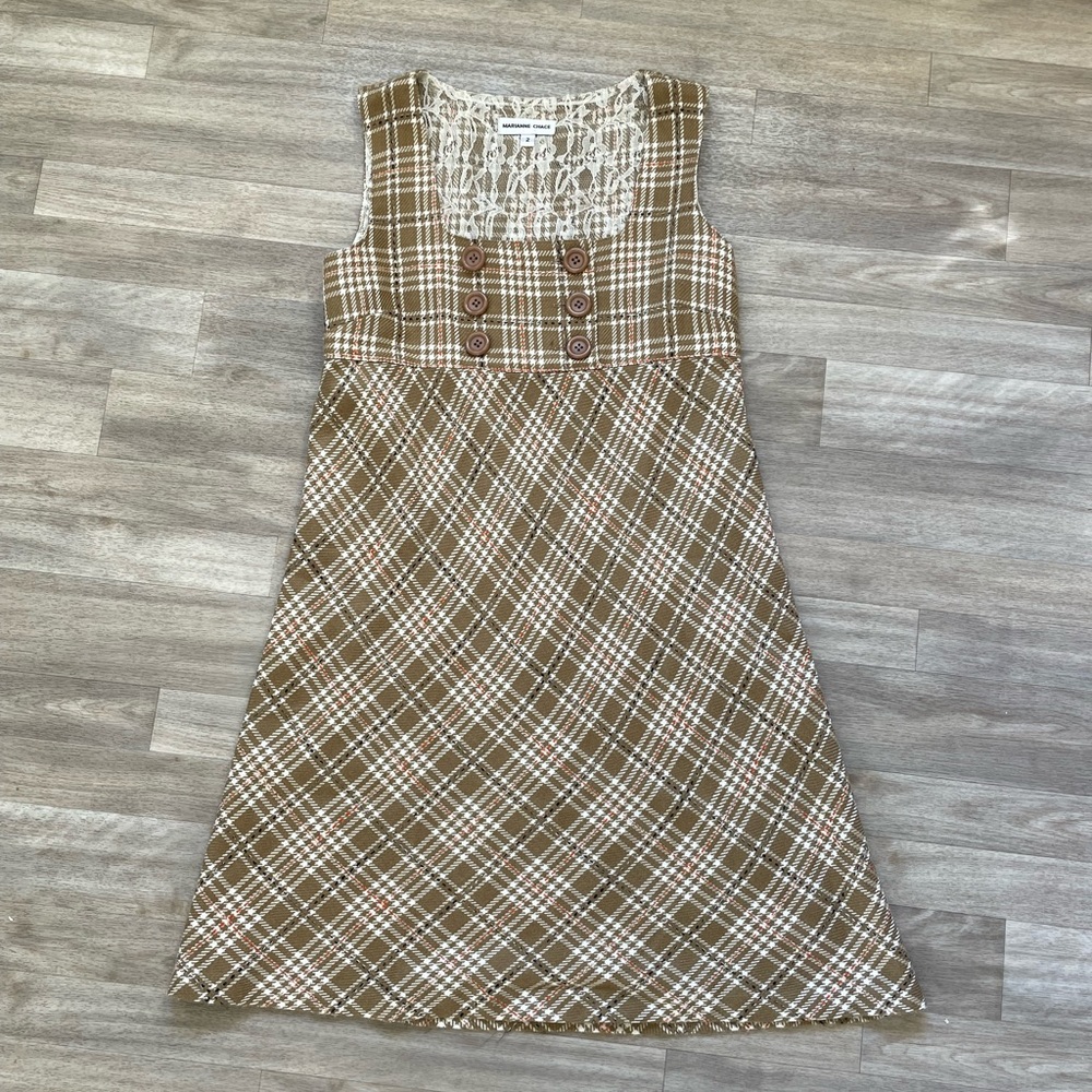 Marianne Chance fall plaid jumper, EUC!